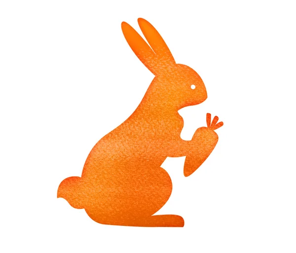 Conejo sentado con zanahoria — Foto de Stock