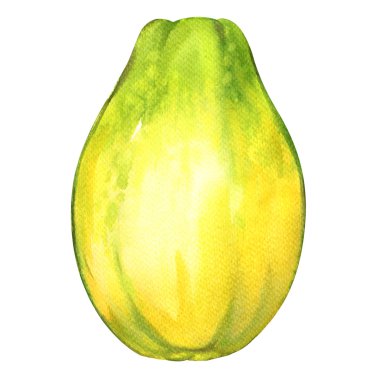 Beyaz arka plan üzerinde Bütün Konfit papaya meyve