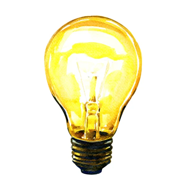 Lampadina gialla incandescente idea concetto — Foto Stock