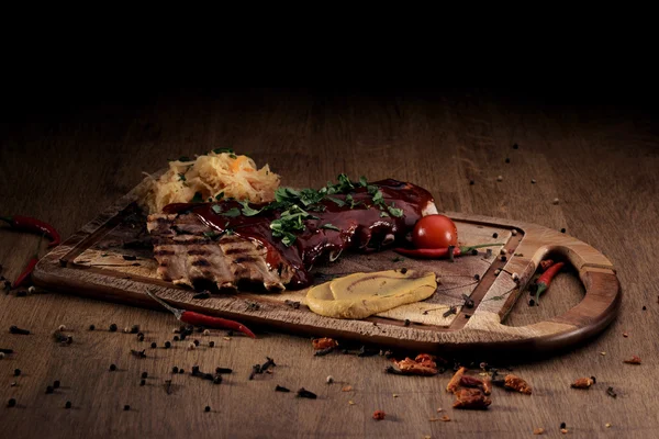 Bife do Porto com molho vermelho — Fotografia de Stock