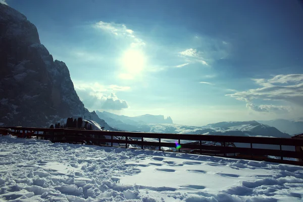 Snowy mountains on a sunny day — Stock Photo, Image