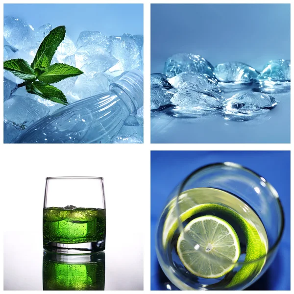 Koud water collage — Stockfoto