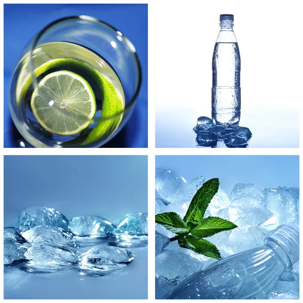 Kallt vatten collage — Stockfoto