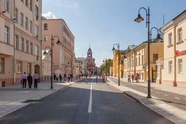 Pyatnitskaya street after renovation, Moscow, Russia clipart