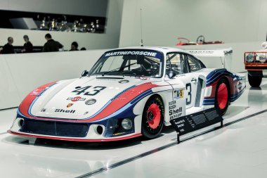 STUTTGART, Germany 6 March 2020: The Porsche 935-78 Moby Dick Martini Racing No. 43 (Porsche Rennsport Reunion IV) in Porsche Museum. 