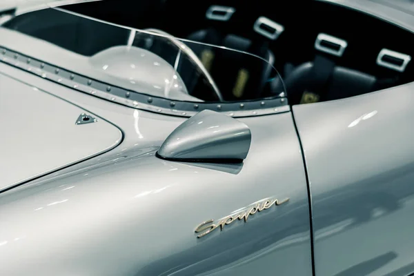 Stuttgart เยอรมน นาคม 2020 Porsche 550 Spyder 1956 กระจกหน ารถและกระจกหน — ภาพถ่ายสต็อก