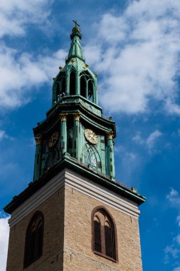 13 Mayıs 2019 Berlin - St. Marienkirche Berlin veya St. Mary Kilisesi, en eski kiliselerden biri