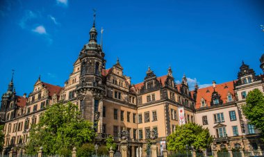 17 Mayıs 2019 Dresden, Almanya - Dresden Kalesi detayları