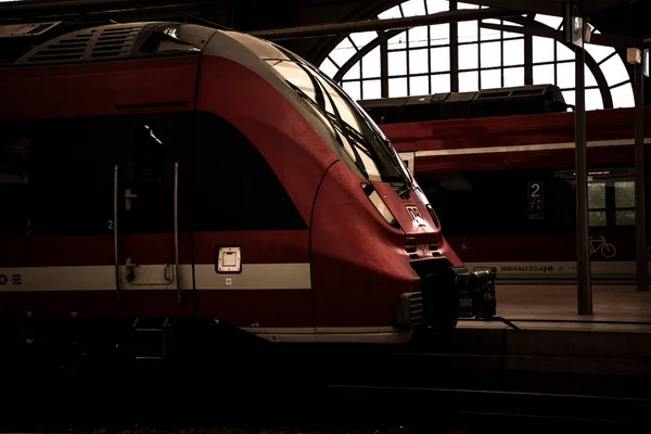 Maggio 2019 Dresda Germania Interno Dresda Hauptbahnhof Treni Stazione Centrale — Foto Stock