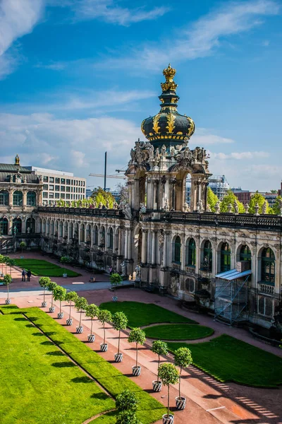 Května 2019 Drážďany Německo Barokní Zwingerův Palác Století Korunní Brána — Stock fotografie