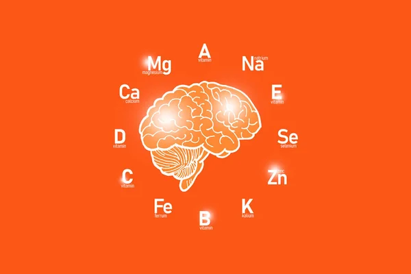 Stylized Clockface Essential Vitamins Microelements Human Health Hand Drawn Human — Stock Photo, Image