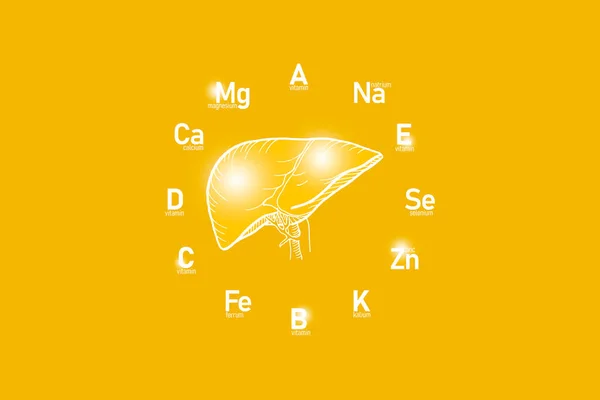 Stilisiertes Zifferblatt Mit Lebenswichtigen Vitaminen Und Mikroelementen Für Die Menschliche — Stockfoto