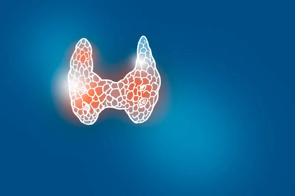 Ручная Иллюстрация Щитовидной Железы Человека Темно Синем Заднем Плане — стоковое фото