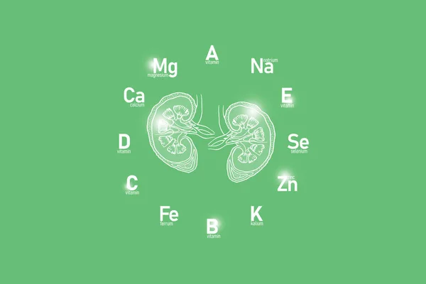 Stylized Clockface Essential Vitamins Microelements Human Health Hand Drawn Human — Stock Photo, Image