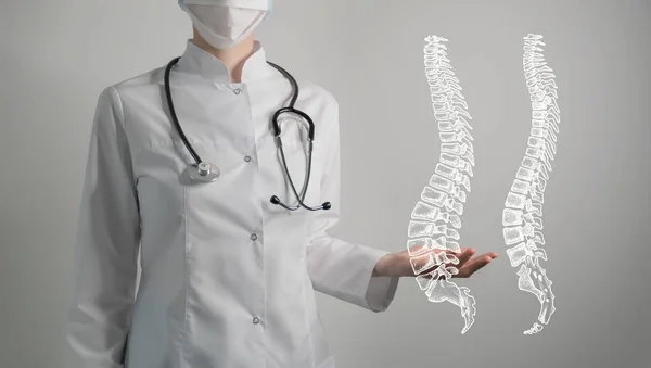 Coluna Vertebral Emite Conceito Médico Foto Médica Espaço Vazio — Fotografia de Stock