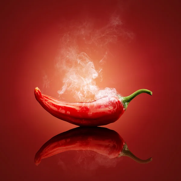 Chili vermelho fumegante quente — Fotografia de Stock