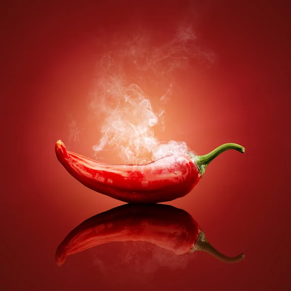 Chili vermelho fumegante quente Imagens De Bancos De Imagens