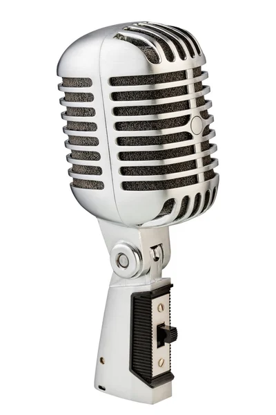 Винтажный металлический микрофон — стоковое фото