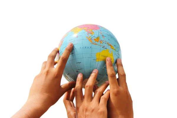 Hand holding the globe — Stock Photo, Image