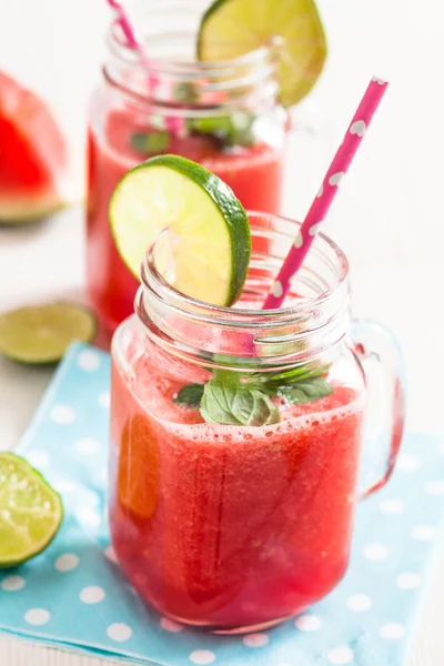 Görögdinnye és a lime drink — Stock Fotó