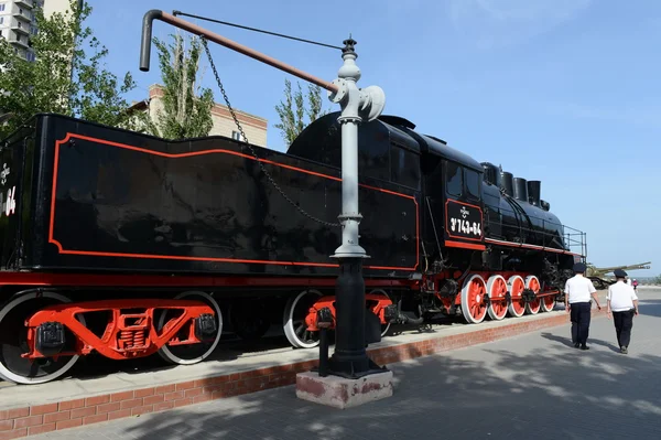 記念複雑な「軍用列車」ヴォルゴグラードの. — ストック写真