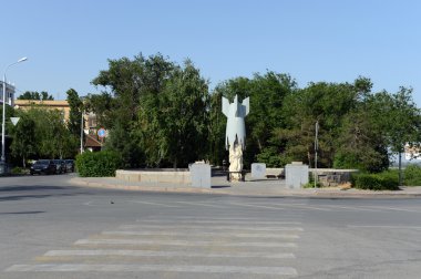 Stalingrad baskınlar bombalama Almanca savaşta ölen siviller için anıt.
