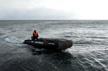 Turistler cruise ship den Cape horn üzerinde karaya..