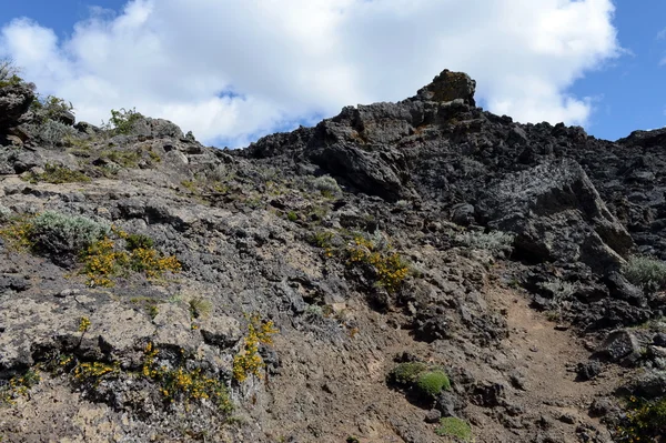 Uitgedoofde vulkaan in het nationale Park Pali Aike in het zuiden van Chili. — Stockfoto