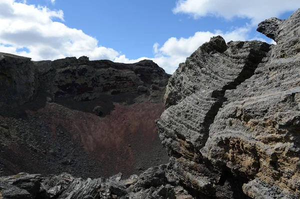 Kialudt vulkán "A lakhelye az ördög", a Nemzeti Park Pali Aike Dél-Chilében. — Stock Fotó