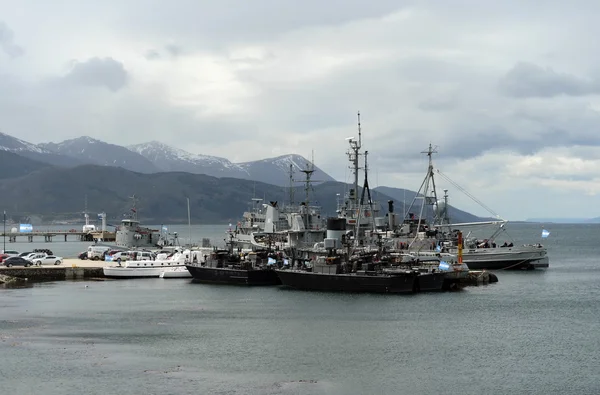 Wojskowe bazy marynarki wojennej Argentyna w Ushuaia. — Zdjęcie stockowe