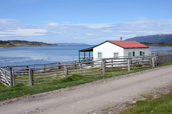 Harberton je nejstarší zemědělské Tierra del Fuego a významnou historickou památkou regionu. Stock Fotografie