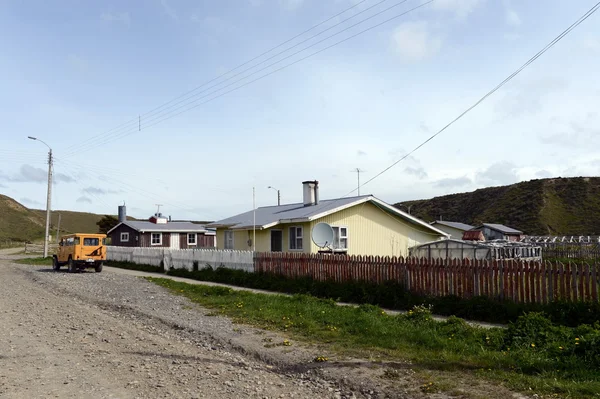 Cameron byns centrum i Temaukel kommun. Tierra Del Fuego. — Stockfoto