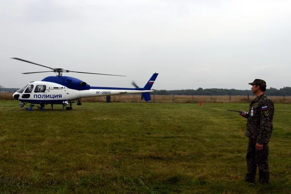 Police helicopter "Eurocopter AS 355" at the airport. — Stock Photo, Image