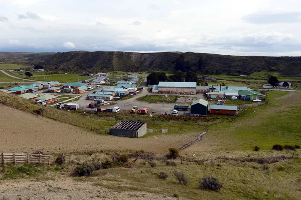 Cameron byns centrum i Temaukel kommun. Tierra Del Fuego. — Stockfoto