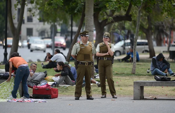 The carabinieri on the street of Santiago. — Stock Photo, Image