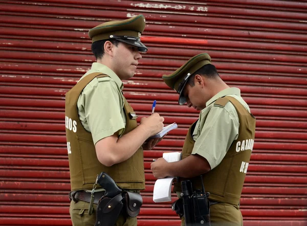 The carabinieri on the street of Santiago. — Stock Photo, Image