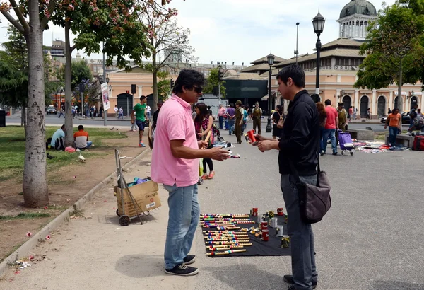 People on the streets of Santiago. — Stock Photo, Image