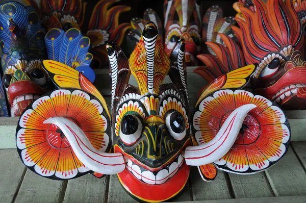 Colorful masks of Ceylon-a traditional art of Sri Lanka. — Stock Photo, Image