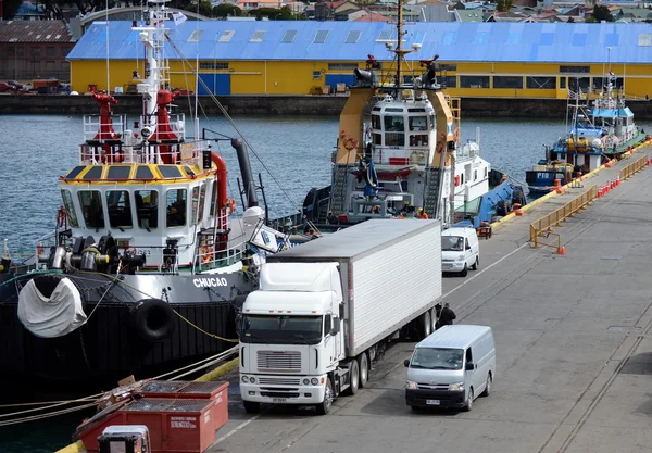 Námořní přístav Punta Arenas v Chile. — Stock fotografie