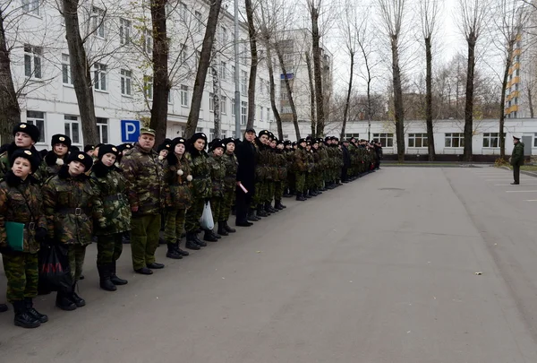Marcha desfile en el cuerpo de cadetes de la policía — Foto de Stock
