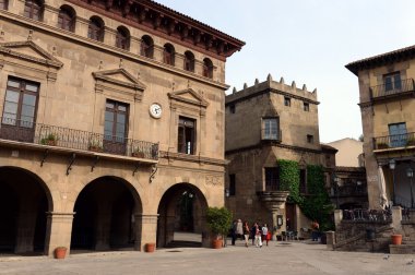İspanyol Köyü - arhitektura el sanatları İspanya gösterir açık havada Mimarlık Müzesi.