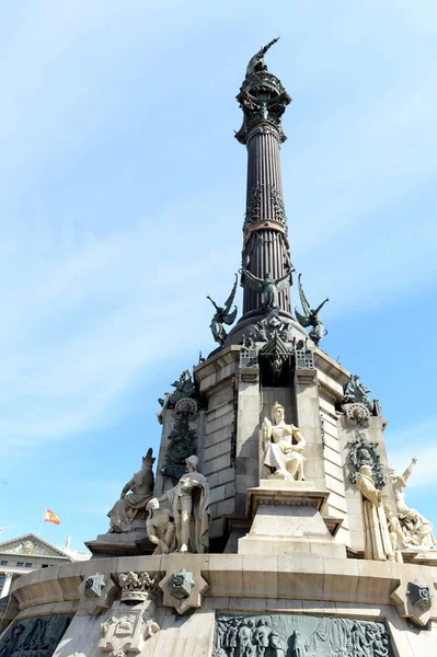 Columbus Monument is 60 m. It is located at finish La Rambla and built in 1888. — Stock Photo, Image