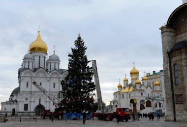  Kremlin'in katedral Meydanı'nda tüm Rus Noel ağacının ana dekorasyon.