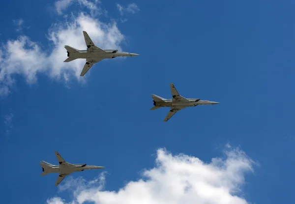 Группа сверхзвуковых стратегических бомбардировщиков дальнего радиуса действия Ту-22М3 " — стоковое фото