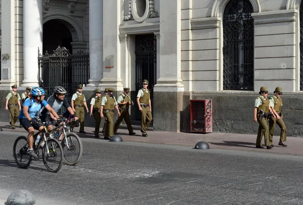 The carabinieri on the street of Santiago. — Stock Photo, Image