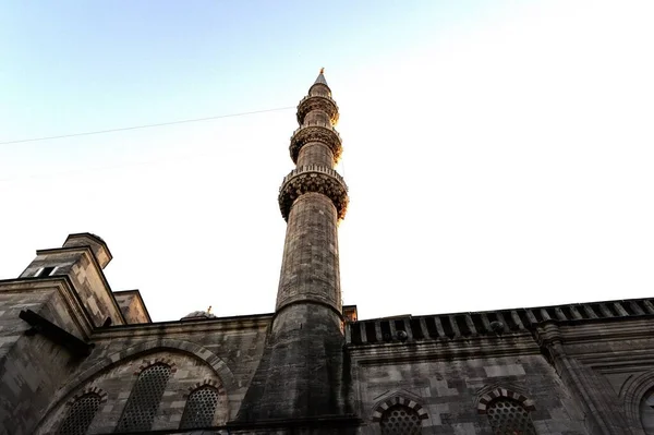 Istanbul Turkey November 2019 Minaret Sultanahmet Blå Moskén Kvällen Istanbul — Stockfoto