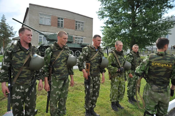 Jurga Siberia Rusia Junio 2011 Unidad Inteligencia Brigada Rusa Fusiles — Foto de Stock