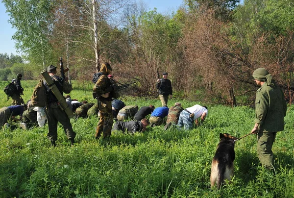 Юрга Сиберия Россия Июня 2011 Заложники Взяты Плен Курсы Военных — стоковое фото