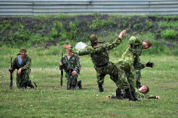 Jurga Sibéria Rússia Junho 2011 Treinamento Soldados Das Forças Especiais — Fotografia de Stock
