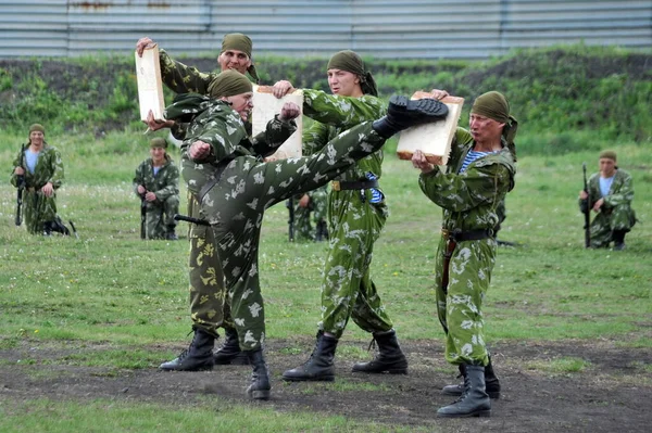 Jurga Siberia Rusya Haziran 2011 Rus Özel Kuvvetleri Askerlerinin Eğitimi — Stok fotoğraf